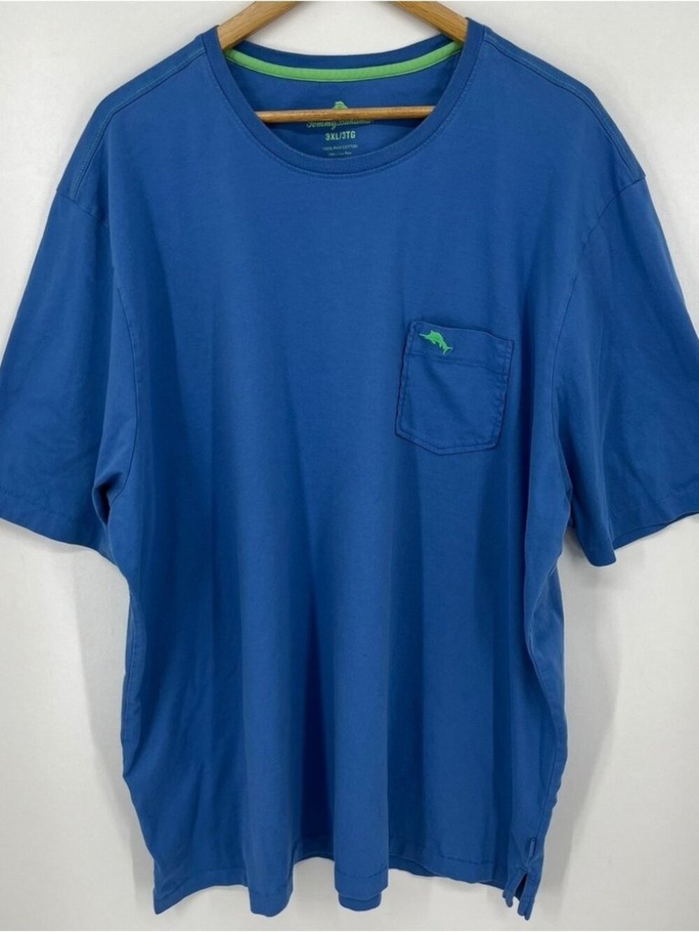 Blue Pima Cotton Short Sleeve Pocket T-Shirt